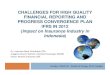 CHALLENGES FOR HIGH QUALITY FINANCIAL · PDF fileCHALLENGES FOR HIGH QUALITY FINANCIAL REPORTING AND PROGRESS CONVERGENCE PLAN IFRS IN 2012 (Impact on Insurance Industry in Indonesia)