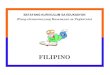 Filipino -  · PDF filePara sa mabisang pagtuturo, ang mga tiyak na kasanayan ay malilinang sa pamamagitan ng mga sitwasyon at iba’t ibang kagamitan tungo sa lubusang pagkatuto