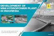 DEVELOPMENT OF MINI HYDROPOWER PLANT IN INDONESIA  · PDF file1 pltp mw 2,510 2 plta mw 4,562 3 pltmh mw 437 4 plt surya mwp - 5 plt bayu mw 250