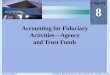 Accounting for Fiduciary Activities Agency and Trust horowitk/documents/Chap008_001.pdf  Accounting for Fiduciary Activitiesâ€”Agency and Trust Funds. ... Explain how fiduciary