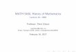 MATH 5400, History of Mathematicspeople.math.yorku.ca/pcgibson/math5400/math5400files/Lectures/... · MATH 5400, History of Mathematics Lecture 10: 1900 ... geometry, building on,