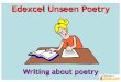 Edexcel Unseen Poetry - Wikispacesrevisiontavicollege.wikispaces.com/file/view/Edexcel_Unseen_Poetry... · Edexcel Unseen Poetry . Writing about poetry . Approaching unseen Poetry