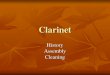 Clarinet - Kyrene School DistrictHistory of the Clarinet Johann Christoph Denner (1655 -) invented the clarinet. Invented around 1690, the clarinet is a single-reed woodwind instrument