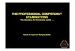 THE PROFESSIONAL COMPETENCY EXAMINATIONS · PDF fileTHE PROFESSIONAL COMPETENCY EXAMINATIONS The structure, the format, the syllabi  Board of Engineers Malaysia (BEM)