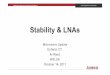 Stability & LNAs -  · PDF fileWireless Semiconductor Division Your Imagination, Our Innovation Requirements for an LNA • Absolute lowest noise figure possible • Good gain to