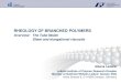 RHEOLOGY OF BRANCHED POLYMERS - Leibniz … of... · RHEOLOGY OF BRANCHED POLYMERS Overview: The Tube Model Shear and elongational viscosity Albena Lederer Leibniz-Institute of Polymer