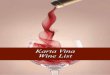 Karta Vina Wine List - · PDF fileTRIJUMF NOIR, ALEKSANDROVIĆ, Topola, Srbija / Serbia.....3500 Elegantni penušavac sa intezivnim aromama ... ANTICA, CHARDONNAY, Nappa Valley,