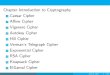 Caesar Cipher - myweb.scu.edu.twmyweb.scu.edu.tw/~wchuang/Cipher.pdf · Chapter Introduction to Cryptography 1 Caesar Cipher 2 Aﬃne Cipher 3 Vigenere Cipher 4 Autokey Cipher 5 Hill