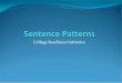 College Readiness Initiative - El Paso Community · PDF fileThe most basic type of sentence is the simple ... Simple Sentence Practice 1 Now you write 5 simple ... Sentence Patterns
