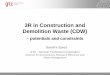 3R in Construction and Demolition Waste (CDW) · PDF file2012/10/10 Seite 1 3R in Construction and Demolition Waste (CDW) – potentials and constraints Sandra Spies. GTZ – German