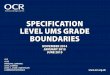 Specification Level UMS Grade Boundaries - · PDF fileSpecification level UMS grade boundaries June 2015 series (unitised specifications only) A GCE / Advanced GCE / A GCE Double Award