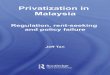 Privatization in Malaysia -  · PDF filereproduced or utilized in any form or by any electronic, ... Privatization in Malaysia : regulation, ... 0–203–93480–6 (ebk)