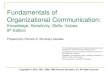 Fundamentals of Organizational Communication - myCSU · PDF fileFundamentals of Organizational Communication: Knowledge, Sensitivity, Skills, Values 9th Edition ... Written and oral