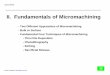 II. Fundamentals of Micromachining Helvetica 20 - Aaltometrology.hut.fi/courses/186/MEMS-Fujita.pdf · II. Fundamentals of Micromachining ... Seiko Epson 1cc, 98 parts, ~ $500 Watch
