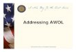 OPM-Addressing  · PDF fileAddressing AWOL. What is AWOL? Absence Without Leave: • AWOL is a non-pay status that covers an absence from duty which