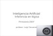 Inteligencia Artificial - cs.upc.eduluigi/II/IA-2007-fall/3b-inferencia-en-agentes... · Inteligencia Artificial Inferencia en lógica Primavera 2007 profesor: Luigi Ceccaroni. Inferencia