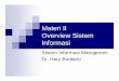 Materi II Overview Sistem Informasi · PDF fileOverview Sistem Informasi Sistem Informasi Manajemen ... Pengembangan Sistem Informasi. ... Memberikan kesempatan dan peluang karir bagi