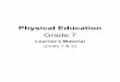Physical Education -   · PDF filePhysical Education Grade 7 Learner ... MODULE ONE Fitness OVERVIEW ... Physical fitness is “a set of abilities that one