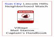 Sun City Lincoln Hills - lincal.netlincal.net/watch/pagedownloads/CaptainsWorkbook.pdf · Sun City Lincoln Hills Neighborhood Watch Village ____ Mail Station____ Captain's Handbook