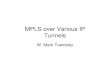 MPLS over Various IP Tunnels - Meet us in Atlanta, GA for ... · PDF fileGeneric MPLS over IP Manual, Point to Point Tunnel • Typically a GRE tunnel, but may use other encapsulation