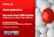 Oracle Applications Das neue Oracle CRM Portfolio - doag.org · PDF fileOracle enters CRM market with Siebel, PeopleSoft acquisitions Oracle releases Siebel CRM Innovation Packs, updates
