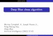 Deep Blue chess algorithm - TCM · PDF fileDeep Blue chess algorithm. Evaluation function Searching algorithm Evaluation function FastEvaluate the total value of the pieces of each