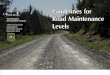 Technology & Road Maintenance Guidelines for · PDF fileGuidelines for Road Maintenance Levels by Committee for Guidelines for Road Maintenance Levels Leo Ruiz, Civil Engineer, Project