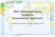2017-2018 Admissions Guide for International Applicants · PDF file2017-2018 Admissions Guide for International Applicants . ... health checkups and the Rules of conducting compulsory