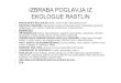 IZBRABA POGLAVJA IZ EKOLOGIJE RASTLIN - bf.uni-lj.si · PDF file• hidrologija • varstvo okolja