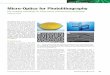 Micro-Optics for Photolithography · PDF fileMicro-Optics for Photolithography ... Interestingly, modern micro-optics was much related to semiconductor industry and its wafer-based