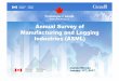 Annual Survey of Manufacturing and Logging Industries (ASML)ag-innovation.usask.ca/policyconference/pdfs/2017/StatsCan/1-CAES... · Manufacturing and Logging Industries (ASML) 