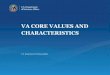 VA CORE VALUES AND  · PDF fileVA CORE VALUES AND CHARACTERISTICS ... DEPARTMENT OF VETERANS AFFAIRS CORE VALUES AND CHARACTERISTICS ... Veteran &