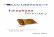 Telephone Directory - Kean Universityocisweb/s/Spring 2008 Directory.pdf · AE Burch Hall AN Bartlett Hall ... HW Harwood Arena J Hutchinson Hall ... (other than emergency) 737-4800