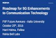 Roadmap for 5G Enhancements to Communication Technology · PDF fileRoadmap for 5G Enhancements to Communication Technology ... Nokia Huawei Ericsson Samsung Qualcomm Intel ZTE LG Electr
