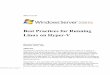 Best Practices for Running Linux on Hyper-V - · PDF fileBest Practices for Running Linux on Hyper-V ... Simplify high availability and disaster ... for SUSE Linux Enterprise 10 and