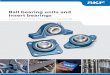 Ball bearing units and insert bearings - SKF. · PDF fileBall bearing units and insert bearings. ... P2B Pillow block, cast iron ... shafts with the radial load directed downward
