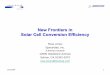 New Frontiers in Solar Cell Conversion Efficiency - … of Multijunction... · New Frontiers in Solar Cell Conversion Efficiency Russ Jones ... Year of First Flight 5% 10% 15% 20%
