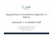 Regulations & Guidelines Specific to Ethics Schedule Y ...cdsaindia.in/sites/default/files/02_Regulations_Dr.Bangaruranjan.pdf · Regulations & Guidelines Specific to Ethics Schedule