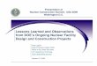 Lessons Learned and Observations from DOE’s …nuclearstreet.com/new-nuclear-power-plant-construction/...Lessons Learned and Observations Presentation at Nuclear Construction Summit,