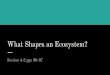 What Shapes an Ecosystem? - Weeblykennedybiology.weebly.com/uploads/5/7/8/9/57897765/... · What Shapes an Ecosystem? ... Ecosystems are constantly changing in response to natural