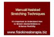 Manual/Assisted Stretching Techniques - · PDF fileValue to Trainer/Athletic Trainer Enhance flexibility beyond clients’/athletes’ capability –incorporate PNF stretching techniques