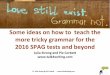 Some ideas on how to teach the more tricky grammar for the ... · PDF fileSome ideas on how to teach the more tricky grammar for the 2016 SPAG tests and beyond Julia Strong and Pie