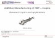 Additive Manufacturing @ IWF inspire - Swissphotonics · PDF fileAdditive Manufacturing @ IWF – inspire Research topics and applications 25.11.2014 A.B. Spierings & S. Stirnimann