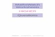 MathsWatch Worksheets HIGHER  · PDF file©MathsWatch   mathswatch@aol.co.uk MathsWatch Worksheets HIGHER Questions