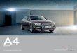 Equipment for the Audi A4 Code: Option Features: 1.4T FSI 1.4T FSI 1.4T FSI Sport 1.4T FSI Design 2.0T FSI 2.0T FSI Sport 2.0T FSI Design