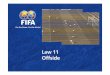 Law 11 - Offside - FIFA. · PDF fileLaw 11 Offside. 2 Topics • Elements of the Law • Offside Position • Involvement in Active Play ... he is nearer to his opponents’ goal line