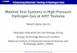 Material Test Systems in High Pressure Hydrogen Gas at ... · PDF fileMaterial Test Systems in High Pressure Hydrogen Gas at AIST Tsukuba ... ・Hydrogen Fatigue and Fracture Team