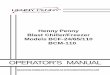 Henny Penny Blast Chiller/Freezer Models BCF  · PDF fileOPERATOR’S MANUAL Henny Penny Blast Chiller/Freezer Models BCF-24/65/110 BCM-110 REGISTER WARRANTY ONLINE AT