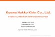 Kyowa Hakko Kirin Co., Ltd.ir.kyowa-kirin.com/en/library/plan/main/00/teaserItems1/0/linkList/... · 12 Medium-term Business Plan . January ... – Reorganize marketing structure