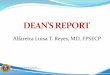 DEAN’S REPORT - uermafusa.com REPORT 2012 US ALUMNI.pdf · DEAN’S REPORT . Alfaretta Luisa T. Reyes, MD, FPSECP . ... Workshop in Hotel Kimberly, ... 96.04% (vs NPL of 75.31%)